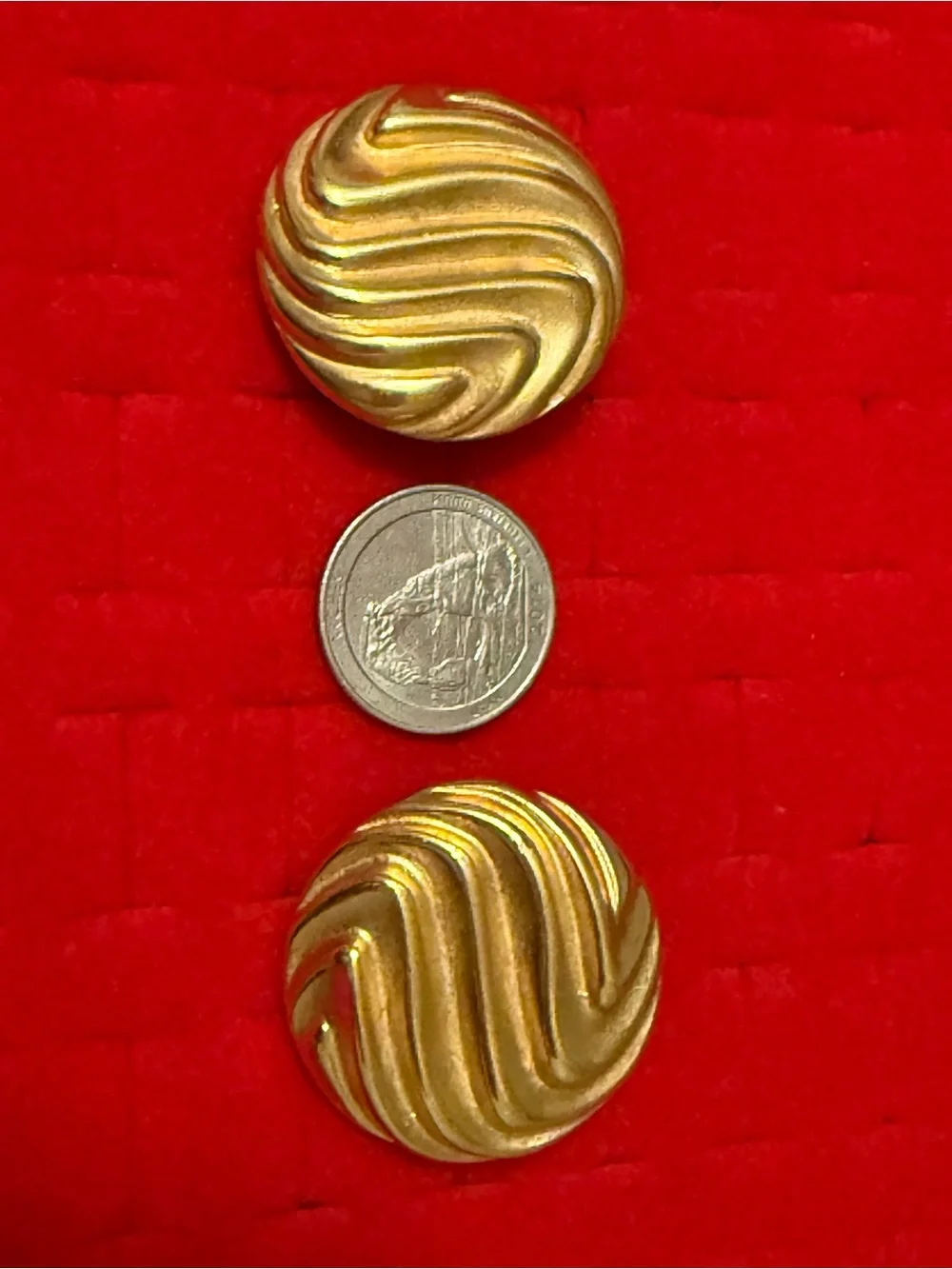 Vintage P.E.P. Goldtone Large Swirl Button-Style Earrings - Women Jewelry